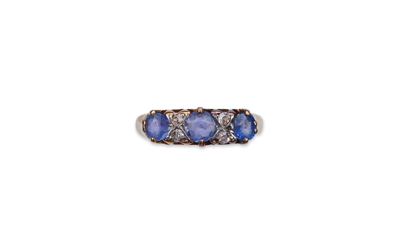 A sapphire and diamond ring